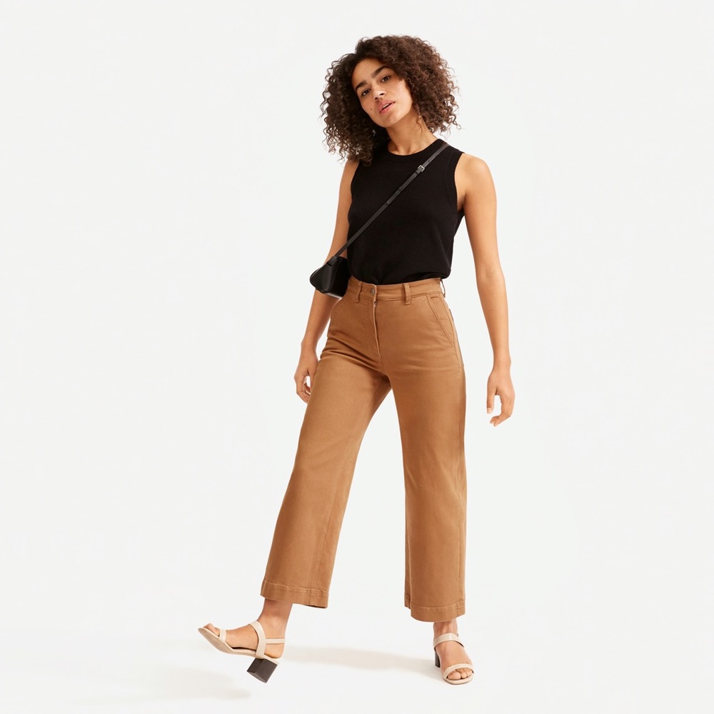 Everlane Wide Leg Crop Pant - Ochre